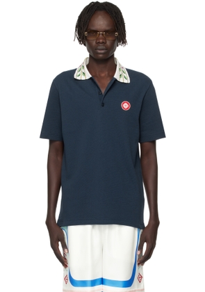 Casablanca Navy Classic Laurel Pique Polo