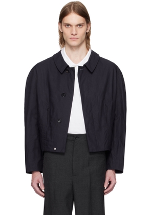 Bally Navy Taffeta Bomber Jacket