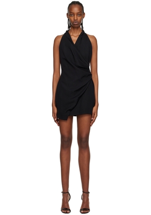 Balmain Black Draped Minidress