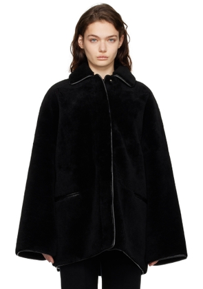TOTEME Black Teddy Overshirt Shearling Jacket