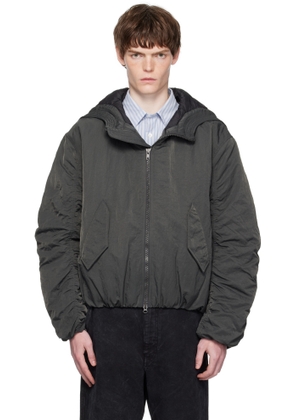 HOPE Gray Hooded Bomber Jacket