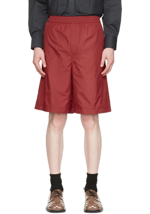Situationist Red Polyester Shorts
