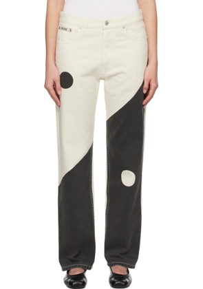 Moschino Off-White & Black Iconic Archive Tao Jeans