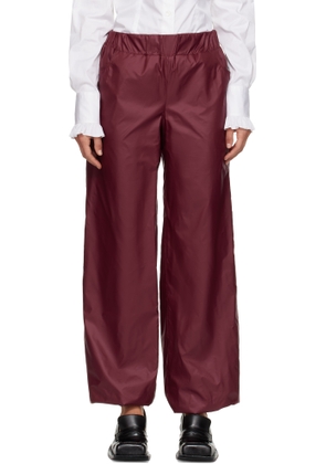 FIDAN NOVRUZOVA Burgundy Macar Nylon Trousers