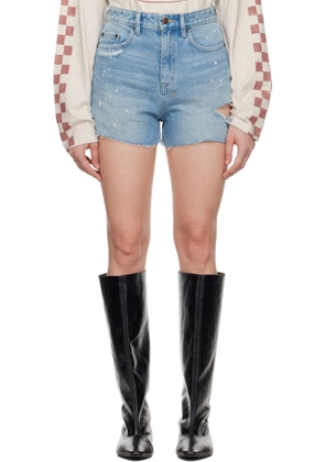Ksubi Blue Rise N Hi Kut Out Surge Denim Shorts