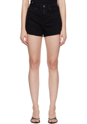 Ksubi Black Rise N Hi Stealth Denim Shorts
