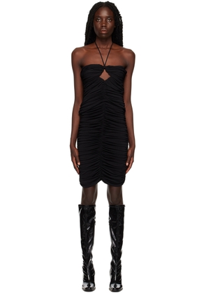 Magda Butrym Black Ruched Keyhole Midi Dress