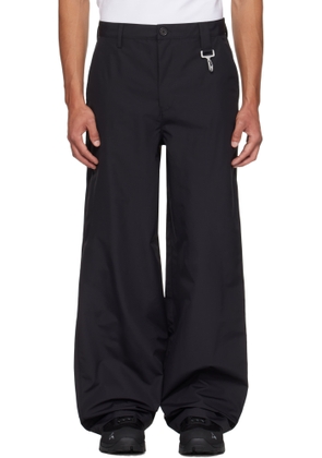 Reese Cooper Black Laminated Nylon Straight Leg Trousers