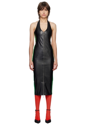Miaou Black Hannah Jewett Edition Harlow Faux-Leather Midi Dress
