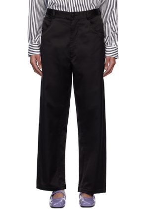 Cordera Black Satin Straight Trousers
