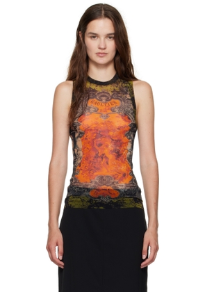Jean Paul Gaultier Khaki & Orange 'The Médaillon' Tank Top