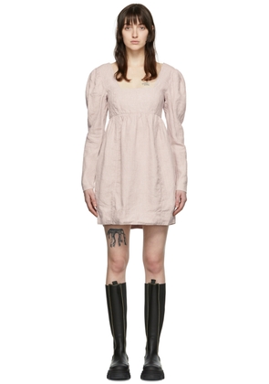 GANNI Purple Babydoll Mini Dress