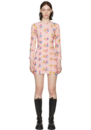 GANNI Pink Nylon Mini Dress