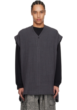 Jan-Jan Van Essche Gray O-Project Panama Mesh Cloth Vest