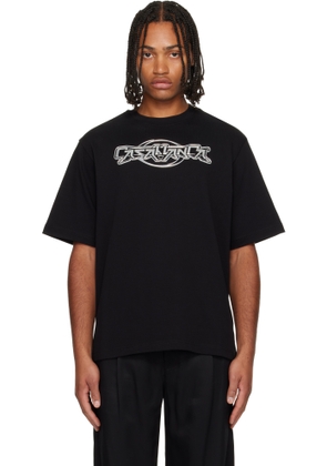 Casablanca Black 'Casablanca' Chrome Oversized Short Sleeve T‐shirt