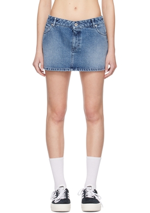 HALFBOY Blue Zip-Fly Denim Miniskirt