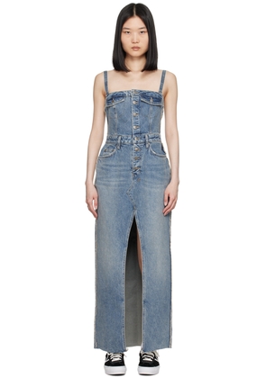 Ksubi Blue Paloma Frayed Denim Maxi Dress