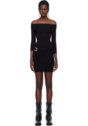 Frankies Bikinis Black Bella Hadid Edition Saloon Knit Minidress