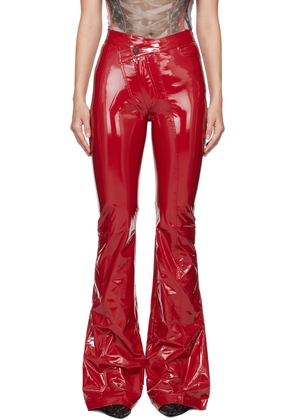 Ottolinger Red Simple Line Faux-Leather Pants