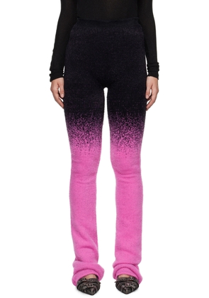Ottolinger SSENSE Exclusive Black & Pink Knit Exaggerated Lounge Pants