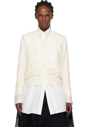 Noir Kei Ninomiya Off-White Ruffle Cardigan