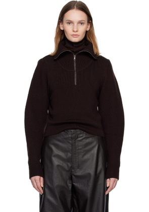 LEMAIRE Burgundy Zipped Sweater
