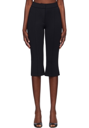RECTO Black Stretch Midi Length Fitted Trousers