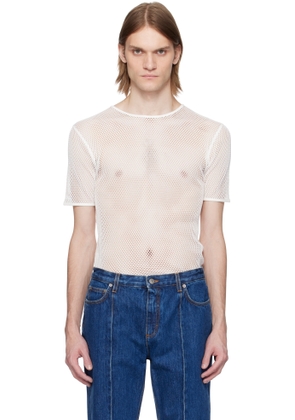 Bally White Fishnet T-shirt