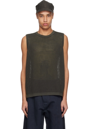 Jan-Jan Van Essche Gray O-Project Mesh Jersey Tank Top