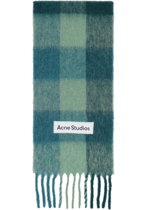 Acne Studios Green Mohair Checked Scarf
