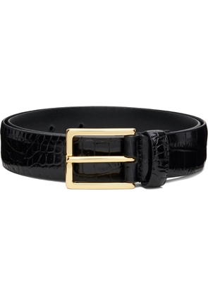Anderson's Black Narrow Semi Formal Croc Belt
