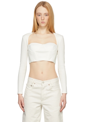 Rokh White Bustiere Corset Long Sleeve T-Shirt