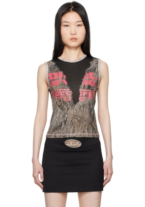 Diesel Gray & Black T-Melya Tank Top