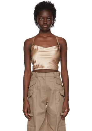 Rokh Brown Silk Tank Top