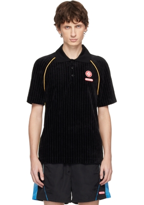 Casablanca Black Rib Velour Raglan Polo