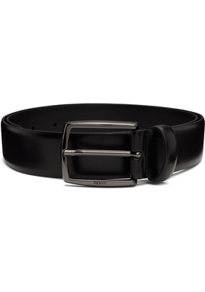 BOSS Black Italian-Leather Polished Buckle Belt