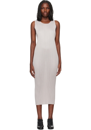 PLEATS PLEASE ISSEY MIYAKE Beige New Colorful Basics 4 Maxi Dress