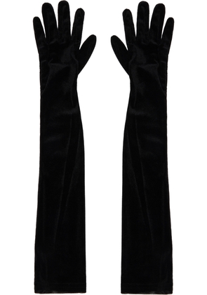 Anna Sui Black Velvet Mesh Gloves