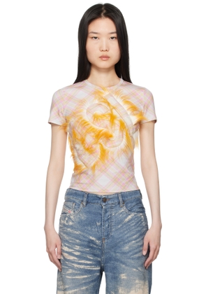 Diesel White & Pink T-Unfury T-shirt