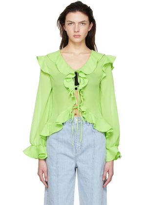 Rokh Green Polyester Blouse