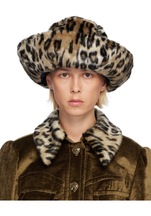 Anna Sui Multicolor Faux Leopard Hat