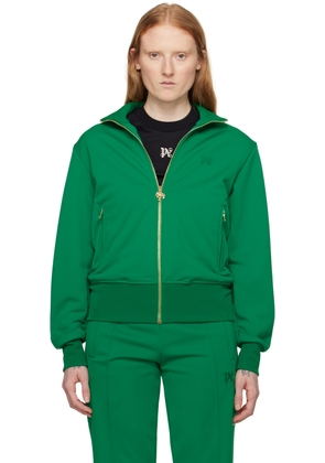 Palm Angels Green Embroidered Track Jacket
