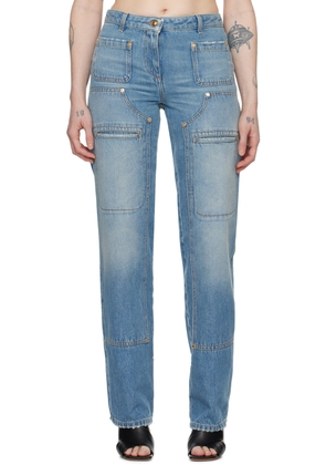 Palm Angels Blue Faded Jeans