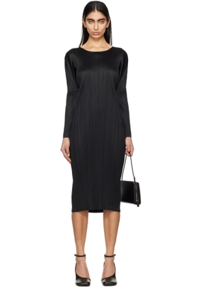 PLEATS PLEASE ISSEY MIYAKE Black Monthly Colors February Midi Dress