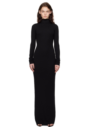 ÉTERNE Black Long Sleeve Turtleneck Maxi Dress