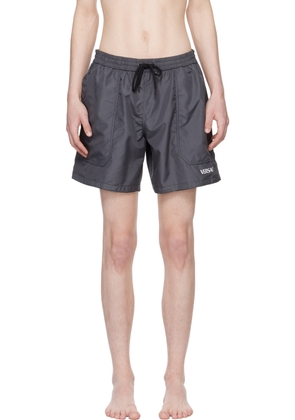 Versace Underwear Gray Barocco Reversible Swim Shorts