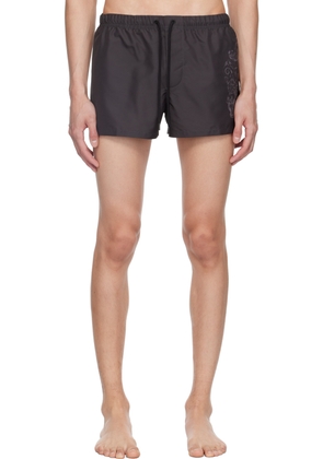 Versace Underwear Black Cartouche Swim Shorts