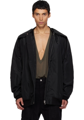 Rick Owens DRKSHDW Black Concordians Convertible Jumbo Peter Flight Bomber Jacket