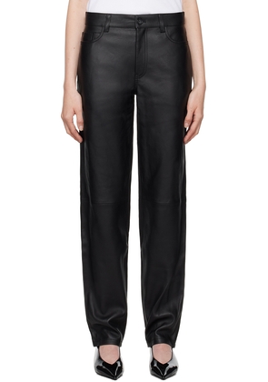 TOTEME Black Five-Pocket Leather Pants