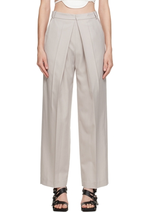 LOW CLASSIC Beige Deep Tuck Trousers